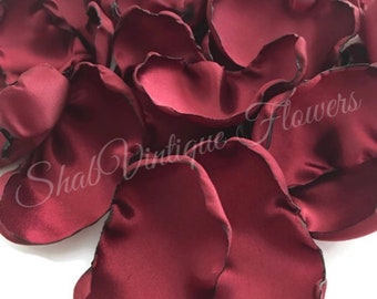 Wine flower petals, maroon flower girl petals, wedding aisle decor, custom table runner decor