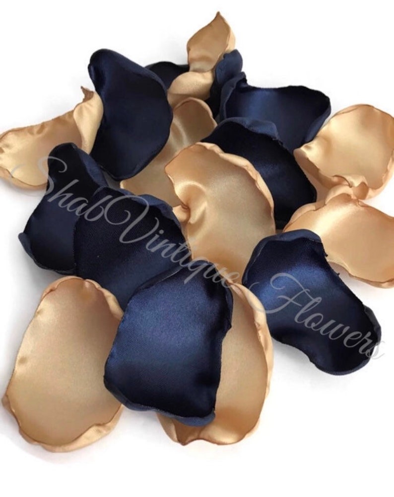 Navy Blue and Gold Flower Petals Flower Girl Petals Birthday Etsy