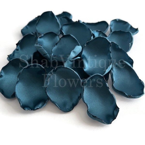 Dark Teal Flower Petals, Teal rose petals, flower girl petals, Reception Table Decor, Custom wedding aisle decor, birthday party