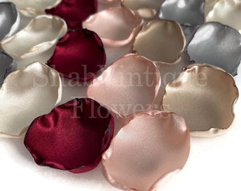 Marsala Maroon Satin Flower Petals, Bridal Shower Decor