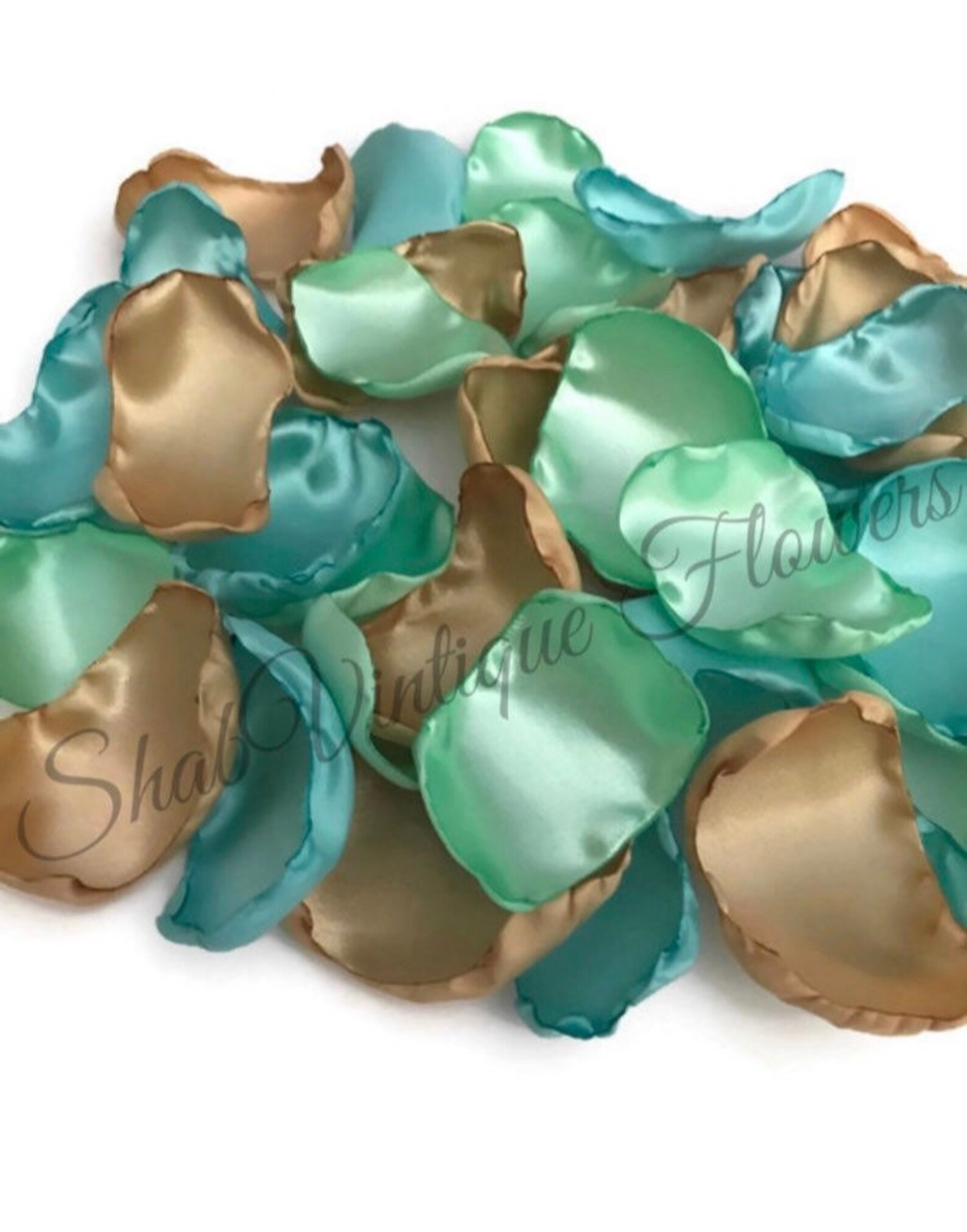 Mint Green Gold Seafoam Green Flower Petals Rose Petals Etsy