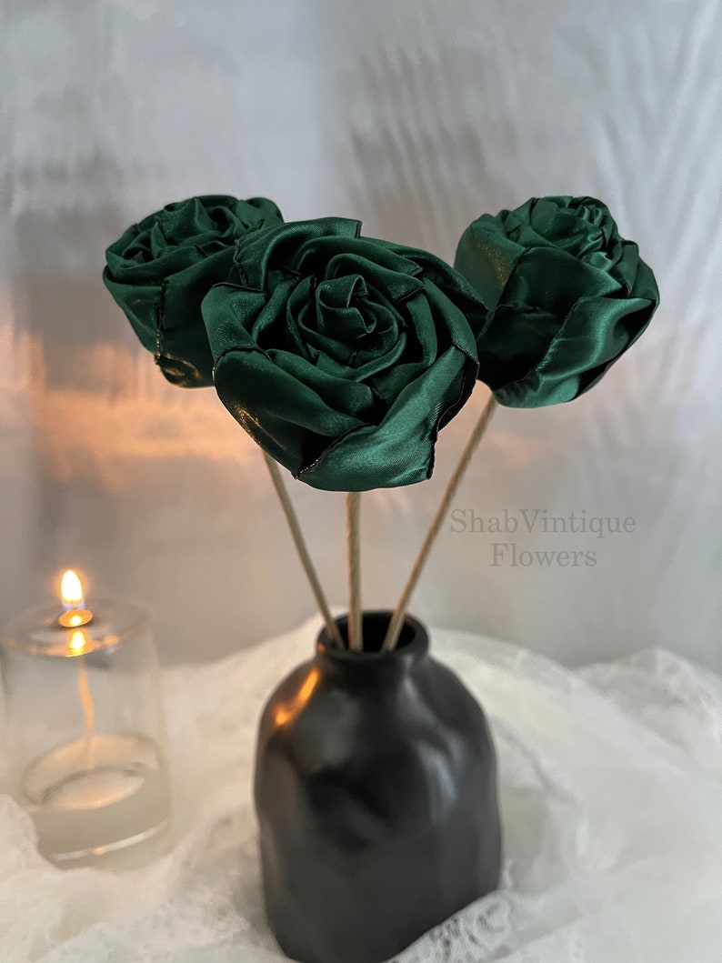 Emerald flower 12 inch stems, Wedding Flower centerpiece, reception table decorations, Wedding Arch Flowers image 1