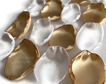 Wedding Table Decorations, Gold and white flower petals, fall wedding aisle decor, flower bros