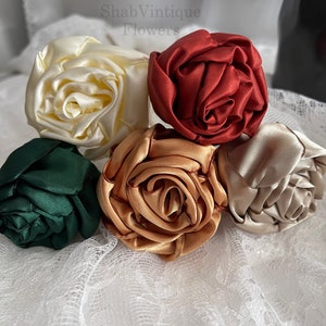 Emerald, Ivory, Rust, Champagne and Old Gold 12 inch artificial stem flowers, Wedding Flower Centerpiece, Wedding Arch Flowers, Party Decor