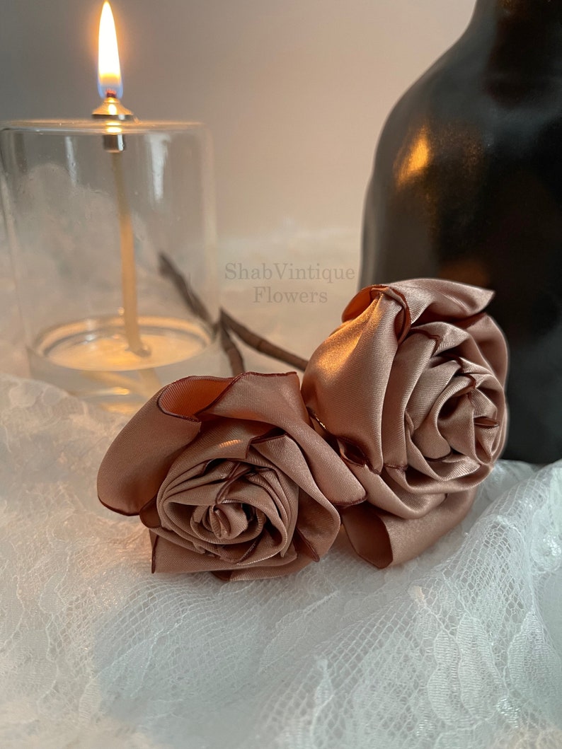 Rose Gold flower 12 inch stems, Wedding Flower centerpiece, reception table decorations, Wedding Arch Flowers image 2