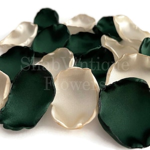 Emerald green and Ivory mix of flower petals, Birthday Party, flower girl petals, Wedding aisle decor