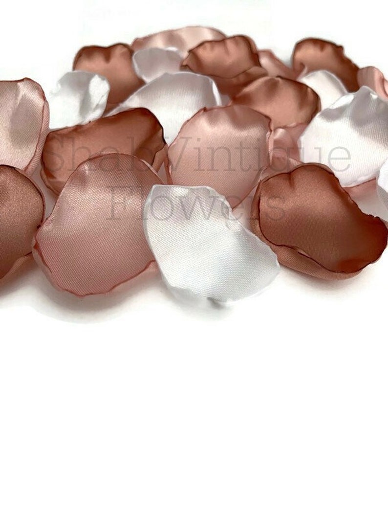 Rose Gold, Blush pink, White flower petals, Wedding Decor, table decor, flower girl petals, bridal shower, baby shower image 4