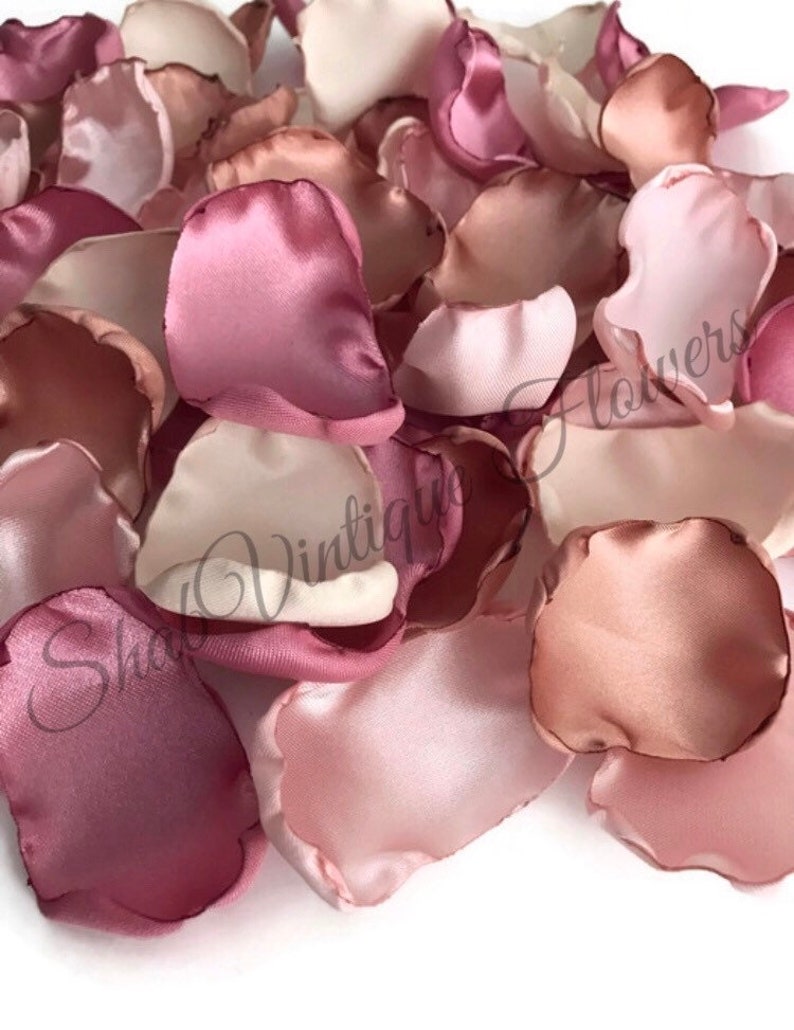 Dusty Rose Blush Cream And Rose Gold Flower Petals Rose Etsy Australia