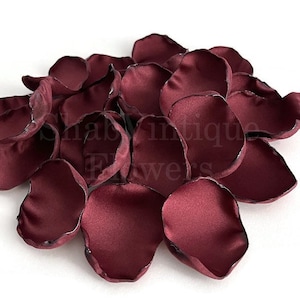 Burgundy flower petals, Fall Wedding Cake Table Decor, Wedding Aisle Decor