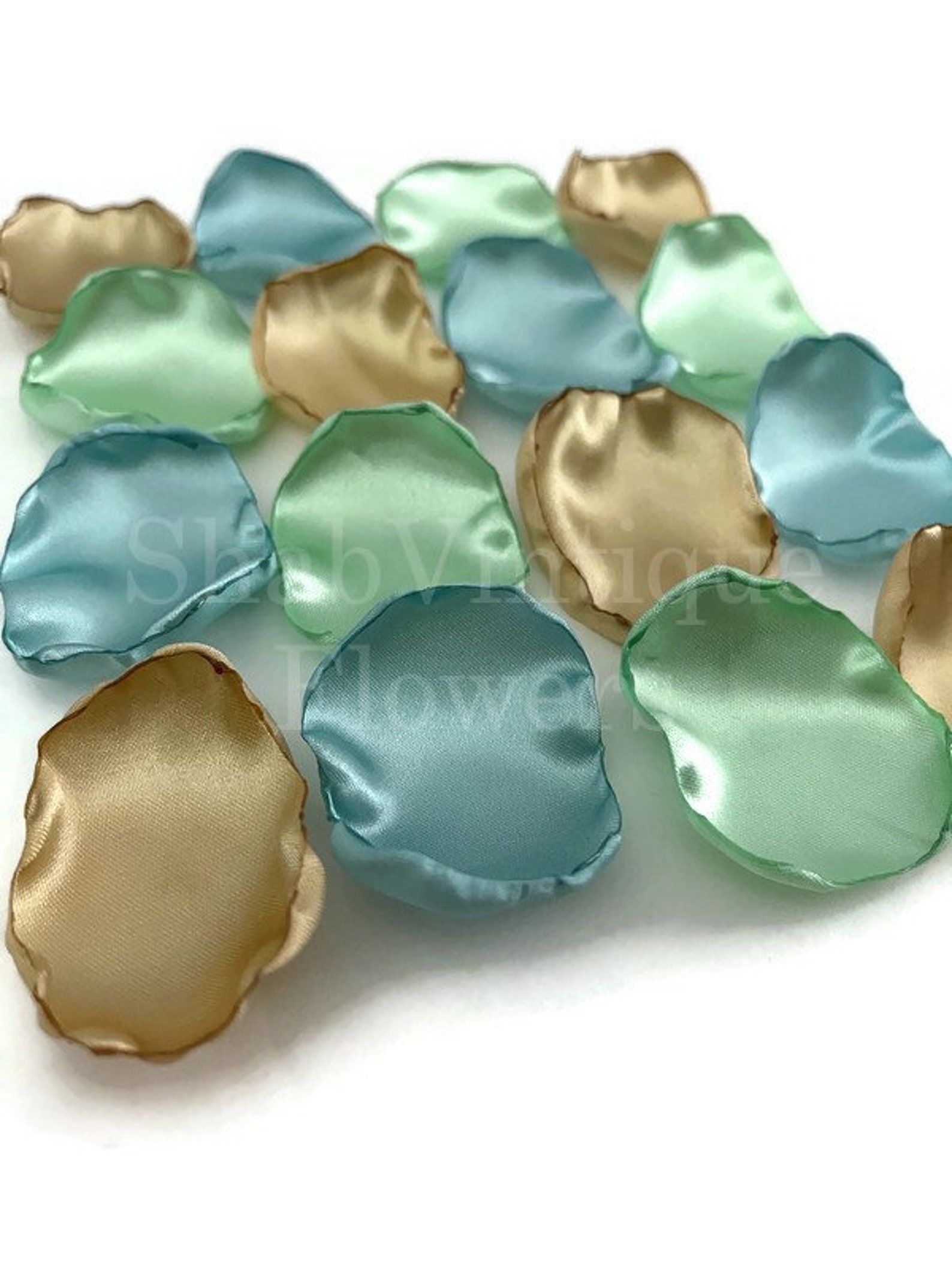 Mint Green Gold Seafoam Green Flower Petals Flower Girl Etsy