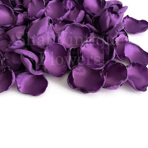 Plum Purple rose petals, cadbury purple flower petals, dessert table decor, Flower girl petals
