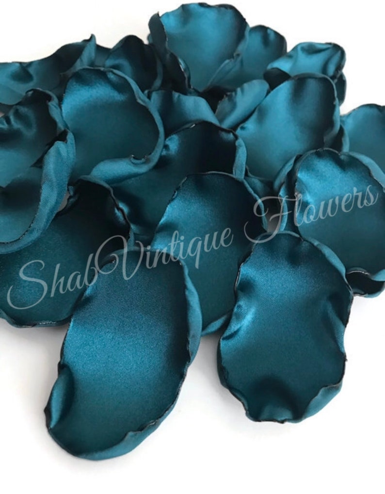 Dark Teal Flower Petals Teal Rose Petals Flower Girl Petals Etsy