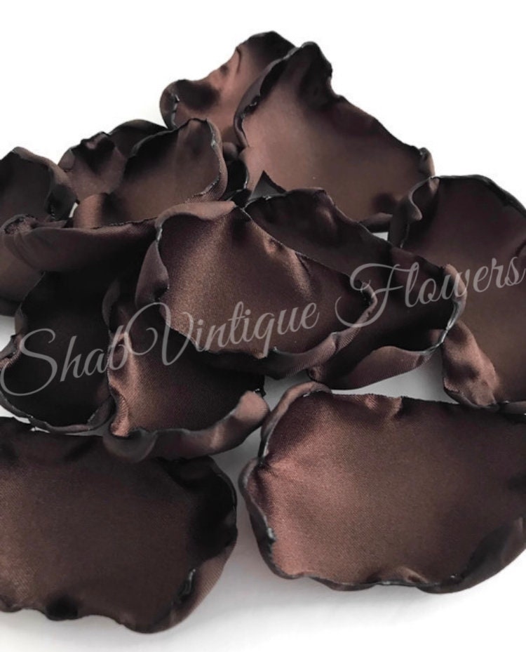 Chocolate Brown rose petals flower petals Wedding decor Etsy