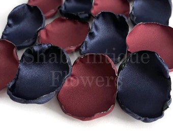 Burgundy & Navy Blue Flower Petals, Flower Girl Petals, Wedding Aisle Decor, Bridal Shower Decorations, Reception Table Scatter