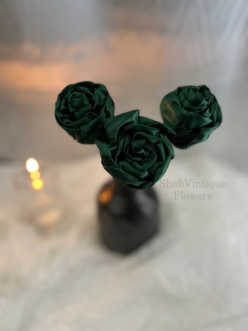 Emerald flower 12 inch stems, Wedding Flower centerpiece, reception table decorations, Wedding Arch Flowers image 2