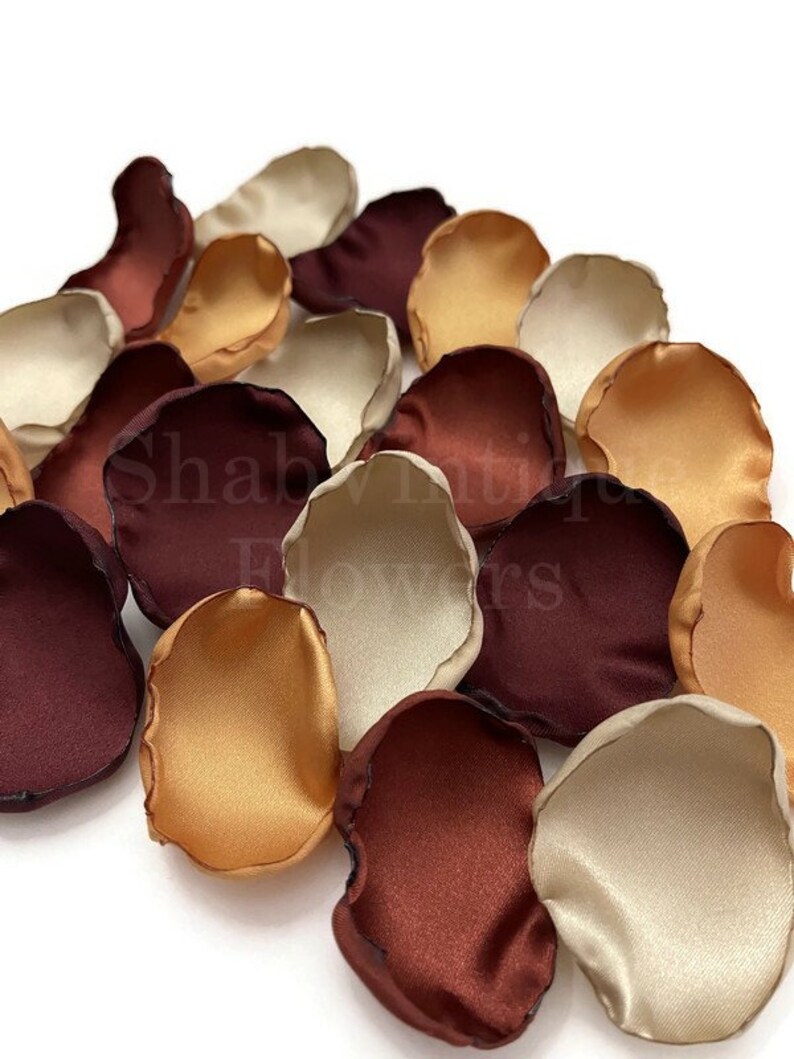 Fall Rustic Wedding Decor, Flower Girl Petals, Burgundy, Cinnamon Rose ...