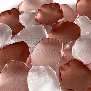 Rose Gold, Blush pink, White flower petals, Wedding Decor, table decor, flower girl petals, bridal shower, baby shower image 1