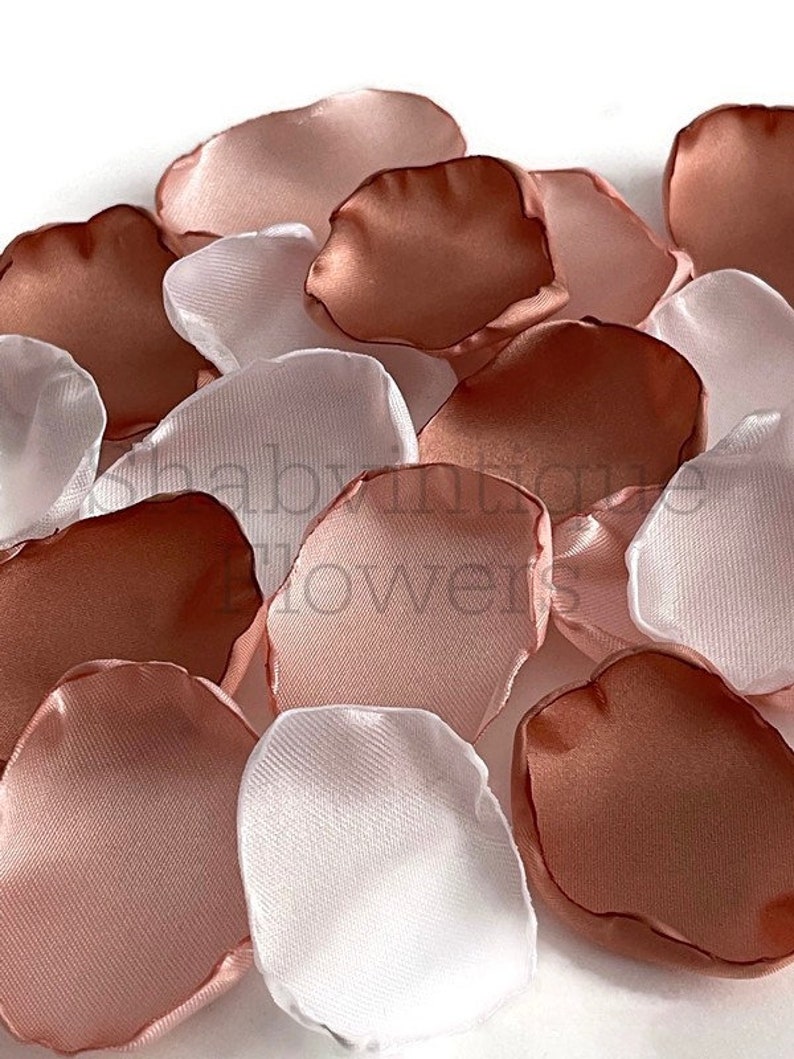 Rose Gold, Blush pink, White flower petals, Wedding Decor, table decor, flower girl petals, bridal shower, baby shower image 1