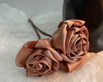 Rose Gold flower 12 inch stems, Wedding Flower centerpiece, reception table decorations, Wedding Arch Flowers