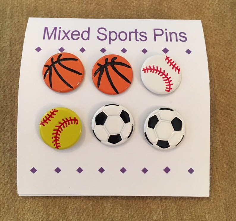 Sport Pins Softball Baseball Basketball Volleyball Etsy