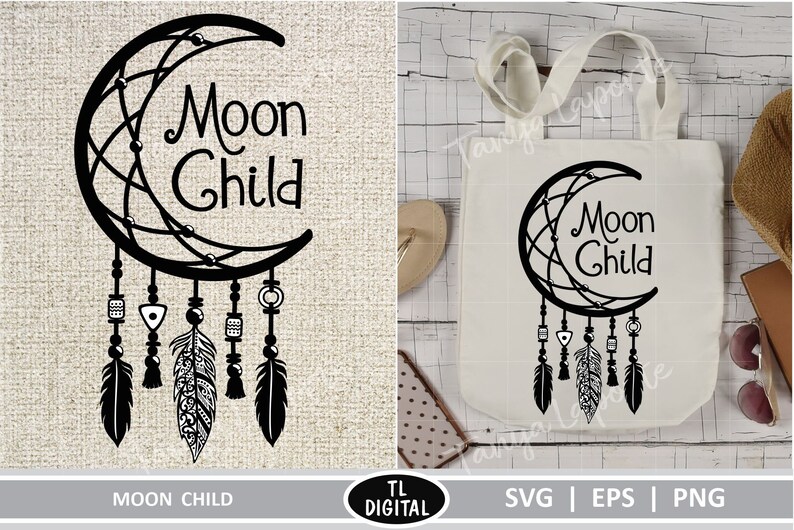 Download Moon Child svg Dreamcatcher Design Boho Themed SVG EPS | Etsy