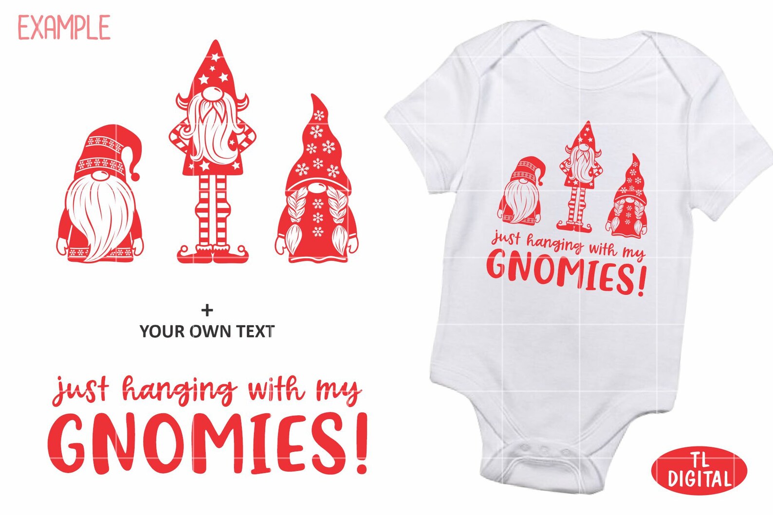 Christmas Gnomes Set of 3 Gnome Design Eps Dxf Svg Etsy