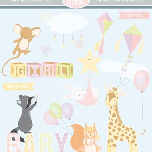 Baby Girl Clipart Set - Hoge resolutie PNG-bestanden - 26 clipart illustraties