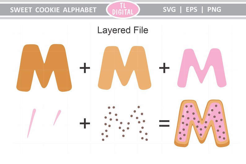 Sweet Cookie Alphabet SVG Bundle -56 Cut Files - Svg|png|eps File ...