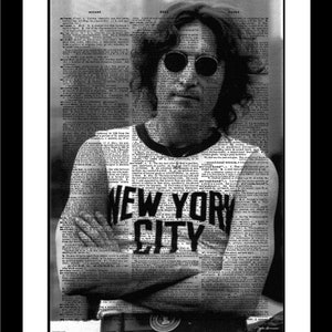 John Lennon New York City Legend Photo Gift Art Dictionary Wall Decal Print Giclee Becoming a New Yorker