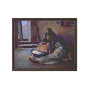 The Nativty Framed Canvas Print Geri Melchers