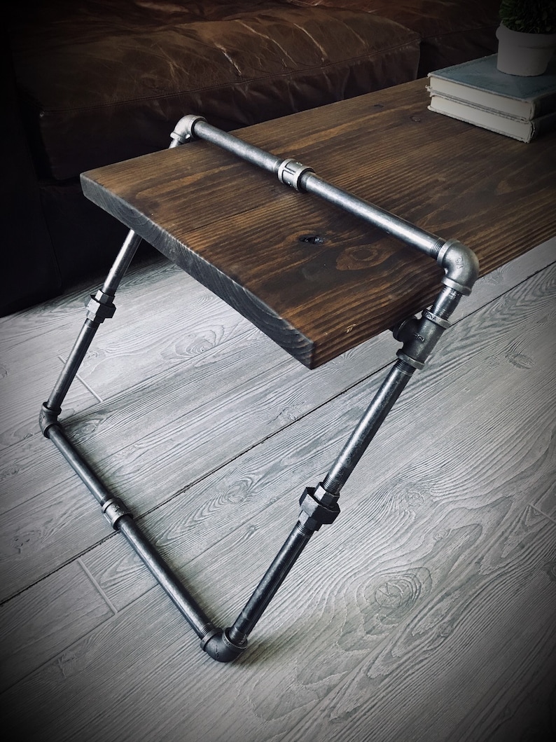 Industrial Coffee Table FREE SHIPPING Iron Pipe & Solid Wood Etsy