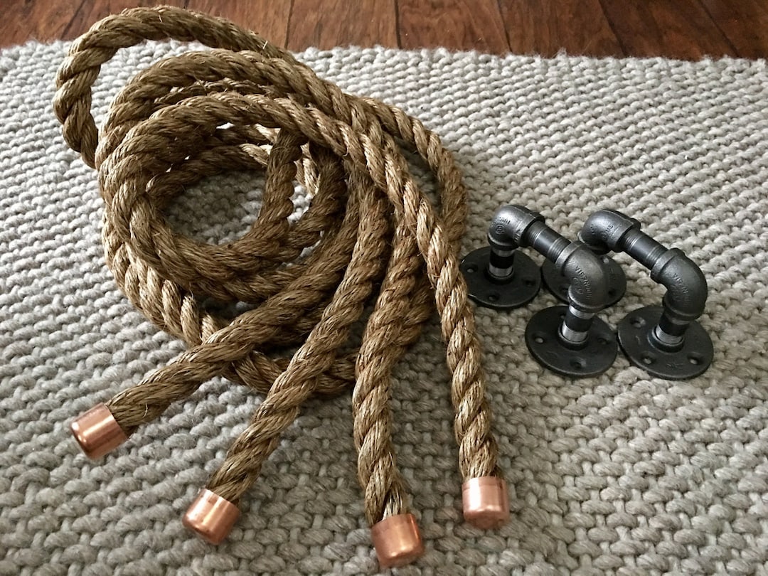 Caps For Ropes Rope Shelf Kit – Two 10' Ropes With Copper Caps & Iron Pipe Anchors - Etsy