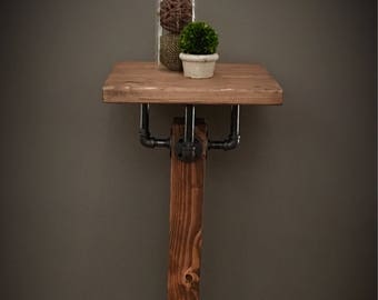 Pub / Bar Farmhouse Table FREE SHIPPING! - Solid Wood Beam & Iron Pipe Square Dining + Custom!