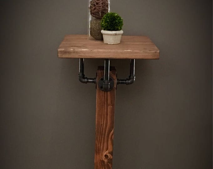 Pub / Bar Farmhouse Table FREE SHIPPING! - Solid Wood Beam & Iron Pipe Square Dining + Custom!