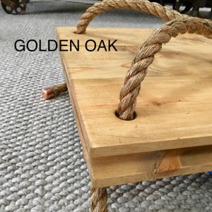 2 Level Rope & Pipe Desk - Farmhouse Suspended Wood Wall Mounted - Standing Computer Laptop Desk - Floating Industrial Hanging Whitewash