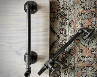 UNDERMOUNT PIPES ONLY! For Iron Pipe Table Supports - Farmhouse Suspended Wall Mounted / Standing Computer - Clean Floating Desk Brackets