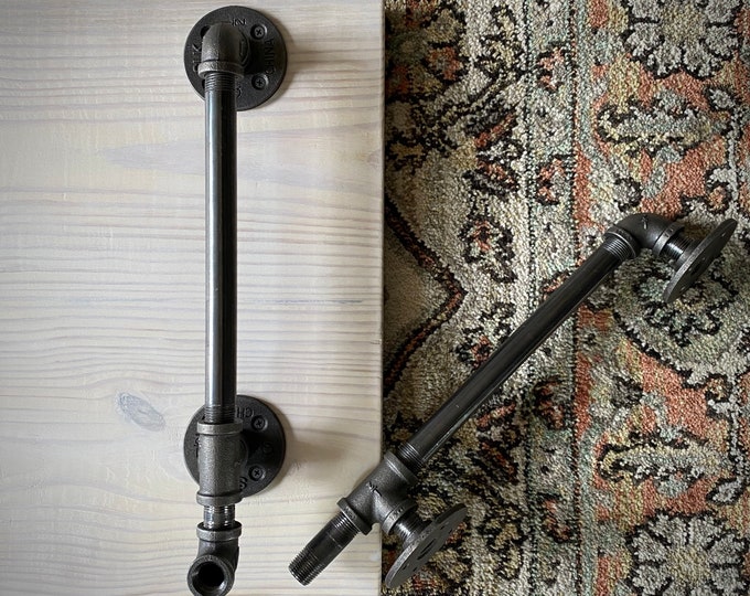 UNDERMOUNT PIPES ONLY! For Iron Pipe Table Supports - Farmhouse Suspended Wall Mounted / Standing Computer - Clean Floating Desk Brackets