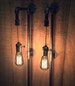 Pair or Single Tall Plug-In Sconces FREE SHIPPING + Filament Bulbs!! Industrial Pipe Lights 