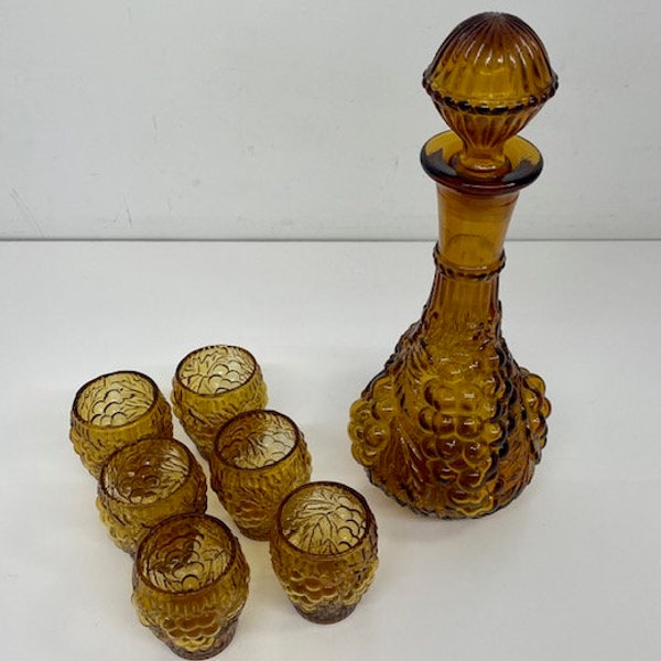 Depression Glass Decanter Set Etsy