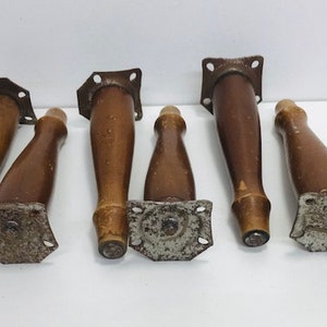 Set of 6 mid century furniture Legs  /  tapered  /  retro style