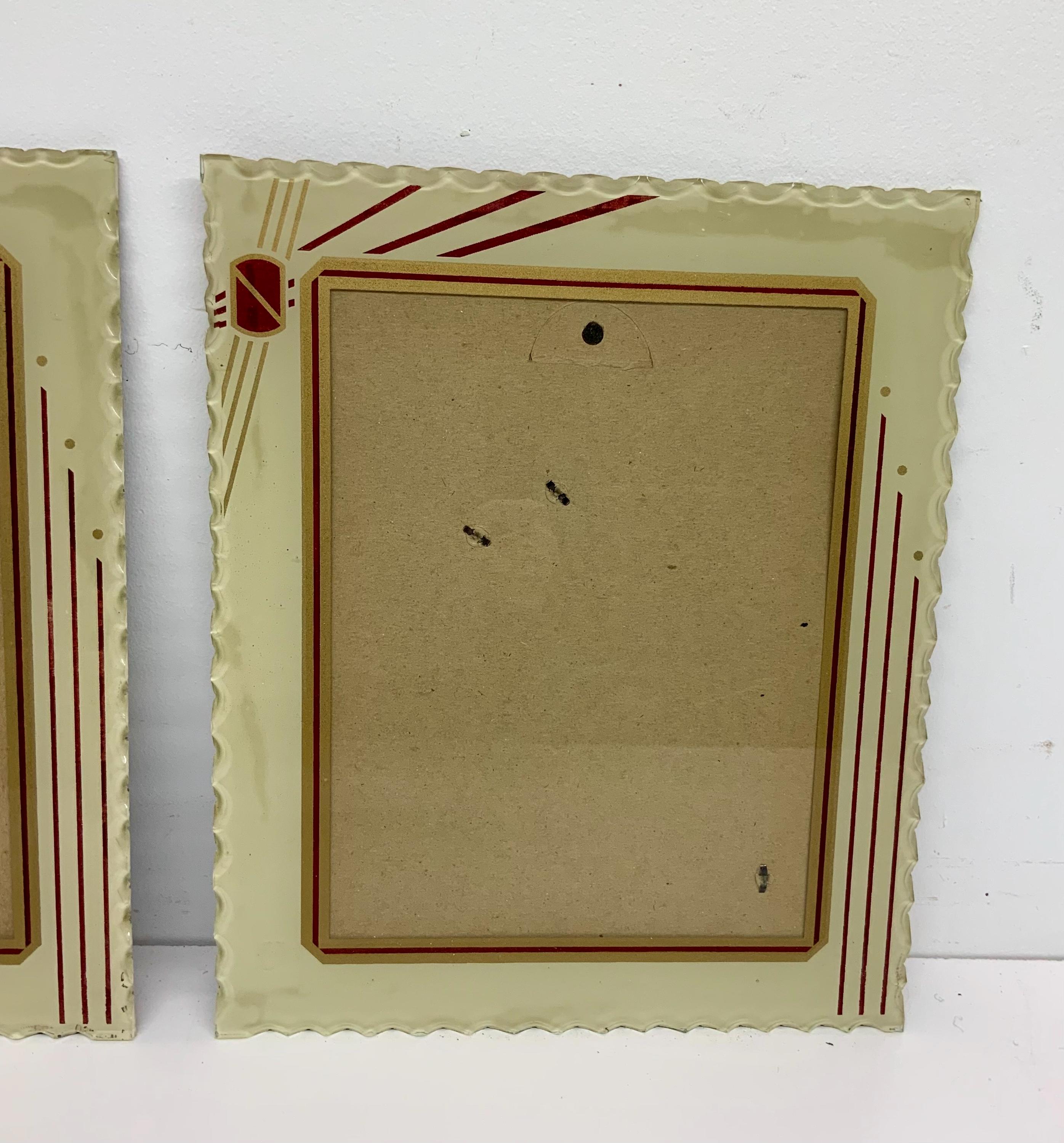 vintage an・an no.3 Vintage Art Deco Reverse Painted Picture Frame / Set of 3 - Etsy