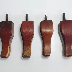 Set of 4 mid century furniture Legs  /  tapered  / ottoman stool legs