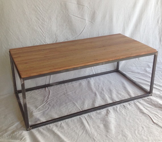Industrial Style Coffee Table Bench Handmade From Square Etsy