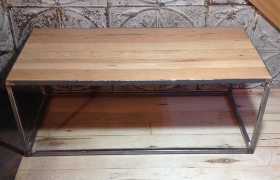 Industrial Style Coffee Table Bench Handmade From Square Etsy