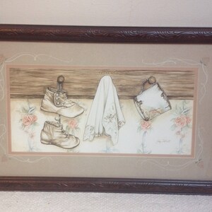 Vintage framed baby print picture / Gay Talbott