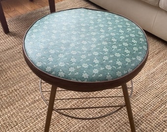 Vintage upholstered foot stool /   / 50's or 60's