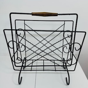 Vintage item/ Midcentury  metal magazine rack / 1970's