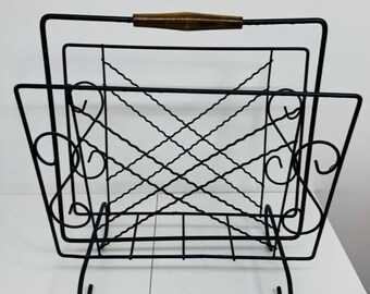 Vintage item/ Midcentury  metal magazine rack / 1970's