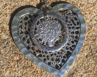 HOPEFUL HEART Car Charm | Hope Trust Love Dream | Heart Car Charm | Tree of Life Car Charm | Future