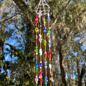 Suncatcher frisado | Protetor solar de vidro | Suncatcher colorido | Arte no Jardim | Marquise | Protetor solar ao ar livre | Decoração de jardim | Decoração Externa
